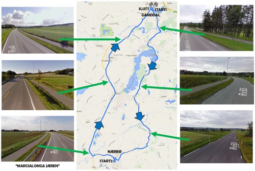 marcialonga jæren - kart med bilder